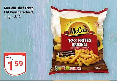 McCain Chef Frites 1-2-3 Frites Original 750 g