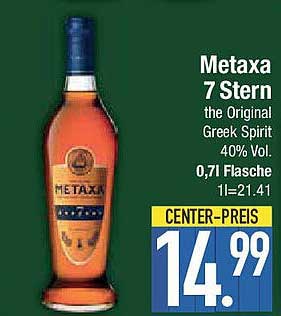 Metaxa 7 Stern - der Original Greek Spirit 40% Vol.