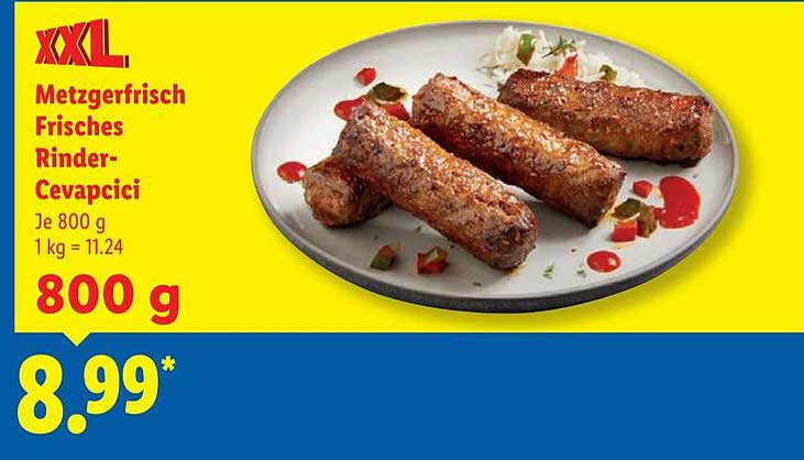 Metzgerfrisch Frisches Rinder-Cevapcici 800 g