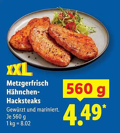 Metzgerfrisch Hähnchen-Hacksteaks XXL 560 g