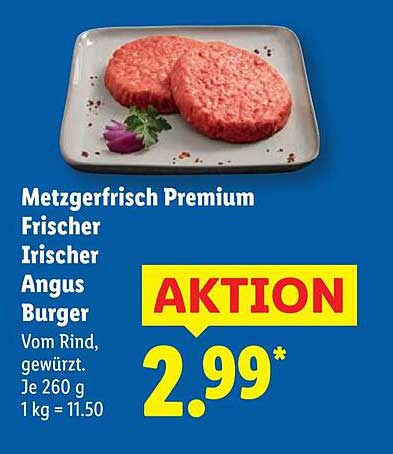 Metzgerfrisch Premium Frischer Irischer Angus Burger