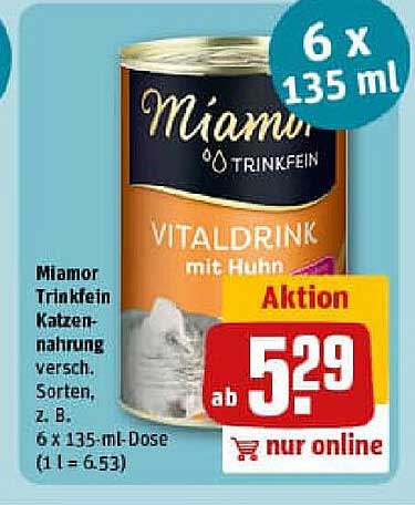 Miamor Trinkfein Vitaldrink mit Huhn – 6 x 135 ml