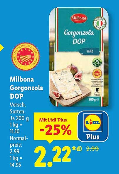 Milbona Gorgonzola DOP - 200 g