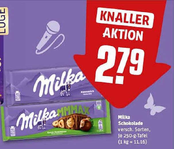 Milka Schokolade verschiedene Sorten, je 250-g-Tafel