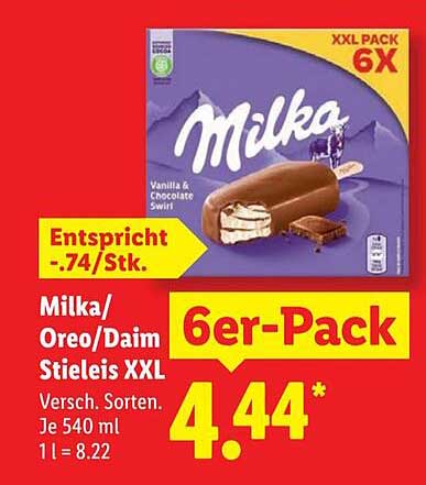 Milka/Oreo/Daim Stieleis XXL 6er-Pack