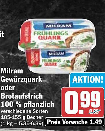 Milram Gewürzquark oder Brotaufstrich 100 % pflanzlich