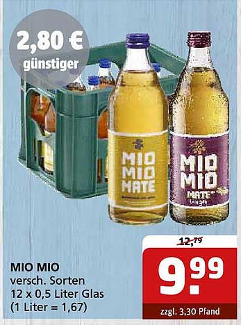 MIO MIO verschieden Sorten 12 x 0,5 Liter Glas