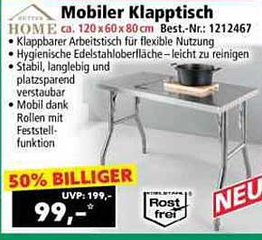 Mobiler Klapptisch