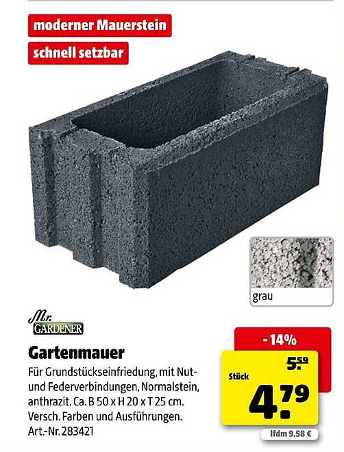 modernem Mauerstein - schnell setzbar
