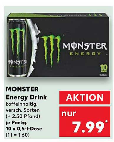 MONSTER Energy Drink, 10 x 0,5 l-Dose