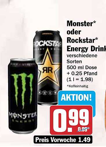 Monster* oder Rockstar* Energy Drink 500 ml Dose