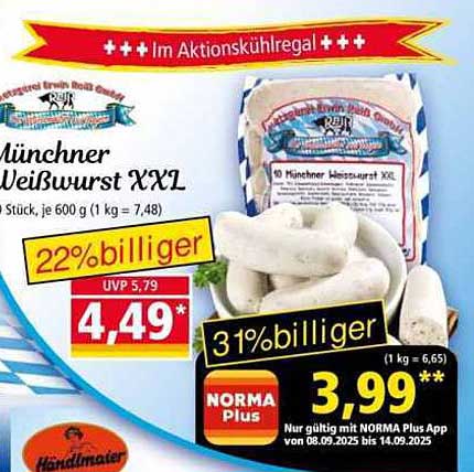 Münchner Weißwurst XXL