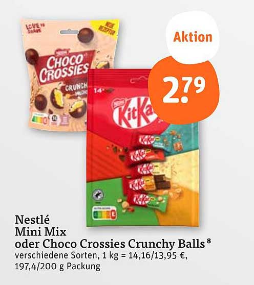 Nestlé Mini Mix oder Choco Crossies Crunchy Balls – Jetzt zum Aktionspreis!
