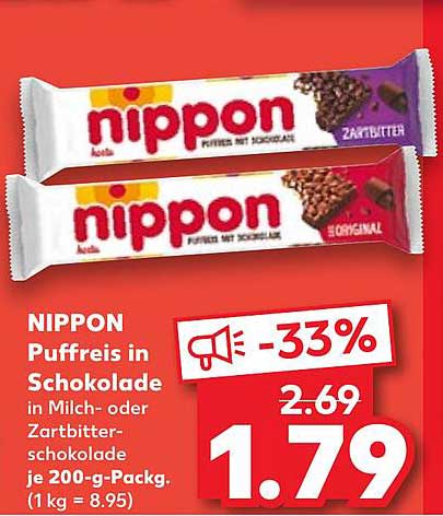 NIPPON Puffreis in Schokolade