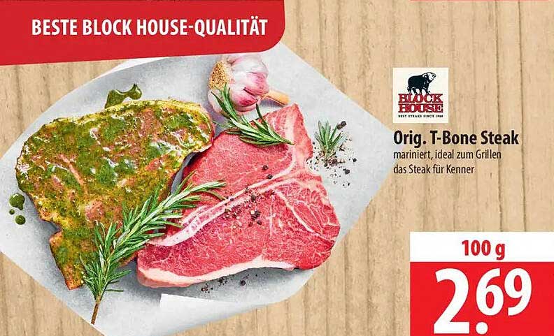 Orig. T-Bone Steak - marinierte Delikatesse für Grillliebhaber