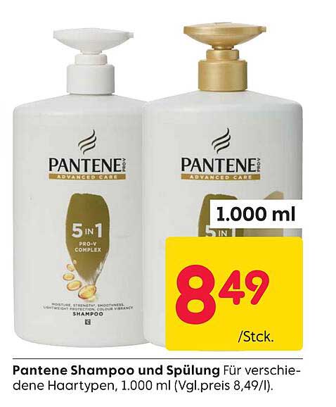 Pantene Shampoo und Spülung für verschiedene Haartypen, 1.000 ml