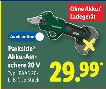 Parkside® Akku-Astscherer 20 V - Typ „PAAS 20-Li B1“