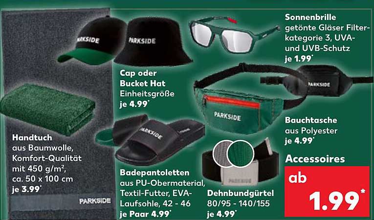 PARKSIDE Sonnenbrille, Handtuch, Cap und mehr – Top Angebote im Kaufland!