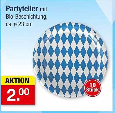 Partyteller mit Bio-Beschichtung, ca. Ø 23 cm - 10 Stück