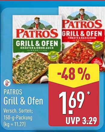 PATROS Grill & Ofen – Verschiedene Sorten 150-g-Packung