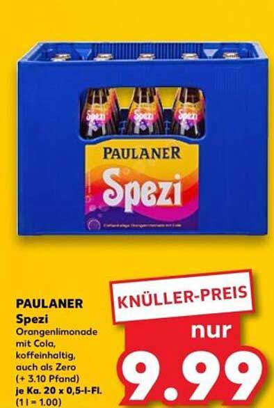 PAULANER Spezi ORangenlimonade mit Cola, koffeinhaltig, auch als Zero