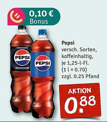 Pepsi 1,25-Liter-Flasche - Aktion zum Sparpreis!