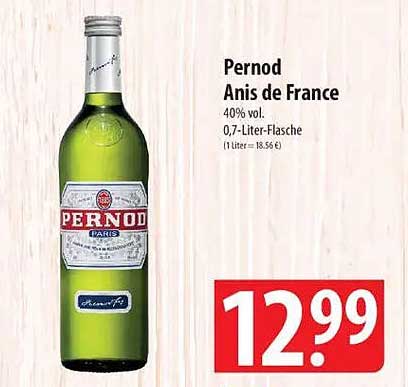 Pernod Anis de France 0,7-Liter-Flasche