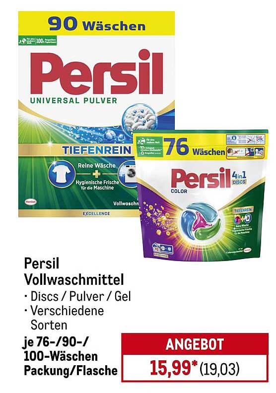 Persil Vollwaschmittel - 76 / 90 / 100-Waschen