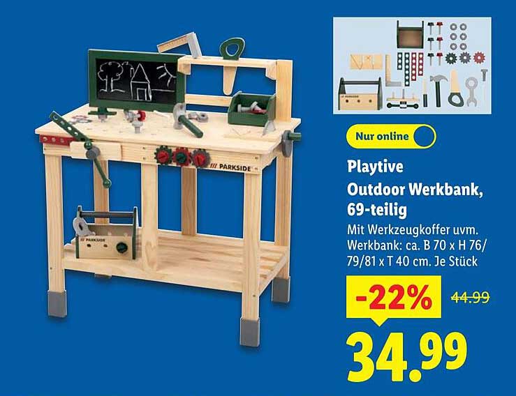 Playtive Outdoor Werkbank, 69-teilig