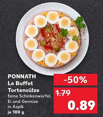PONNATH Le Buffet Tortensülze - feine Schinkenwürfel, Ei und Gemüse in Aspik