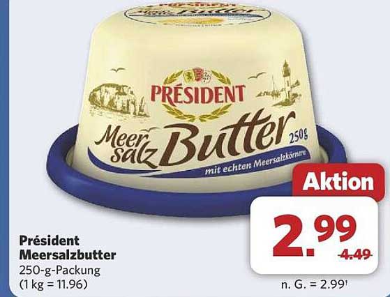 Président Meersalzbutter 250-g-Packung