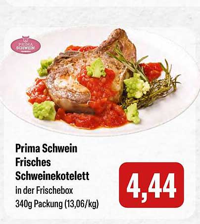 Prima Schwein Frisches Schweinekotelett in der Frischebox