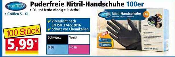 Puderfreie Nitril-Handschuhe 100er