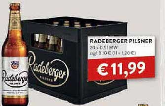 Radeberger Pilsner 20er-Kasten (0,5l Flaschen)