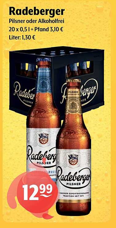 Radeberger Pilsner oder Alkoholfrei 20 x 0,5 l