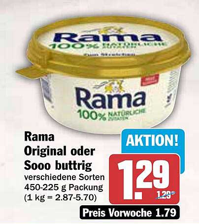 Rama Original oder Sooo buttrig - 450-225 g Packung