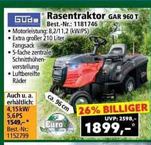 Rasentraktor GAR 960 T - 26% Rabatt!