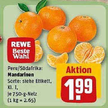 REWE Beste Wahl: Mandarinen 750 g-Netz