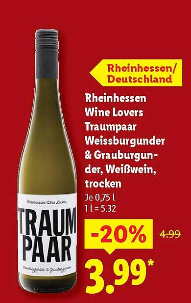 Rheinhessen Wine Lovers Traumpaar Weissburgunder & Grauburgunder, Weißwein, trocken