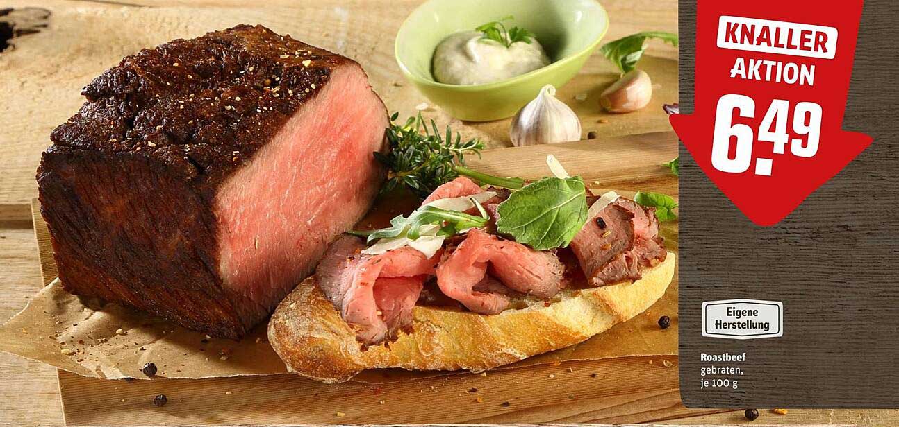 Roastbeef, gebraten, je 100 g