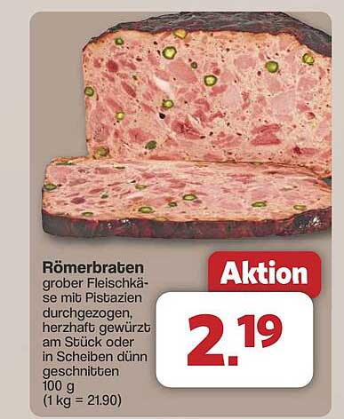 Römerbraten - grober Fleischkäse mit Pistazien