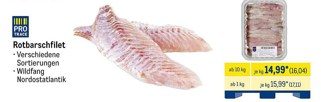 Rotbarschfilet - verschiedene Sortierungen - Wildfang Nordatlantik