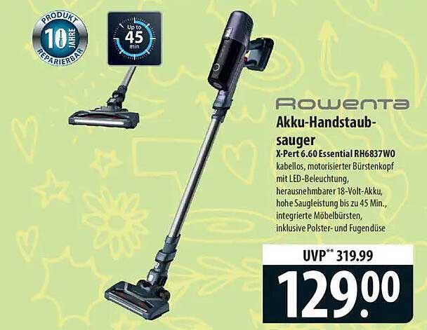 Rowenta Akku-Handstaubsauger X-Pert 6.60 Essential RH6837WO