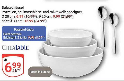Salatschüssel Set von Creatable - Eleganz für jeden Tisch