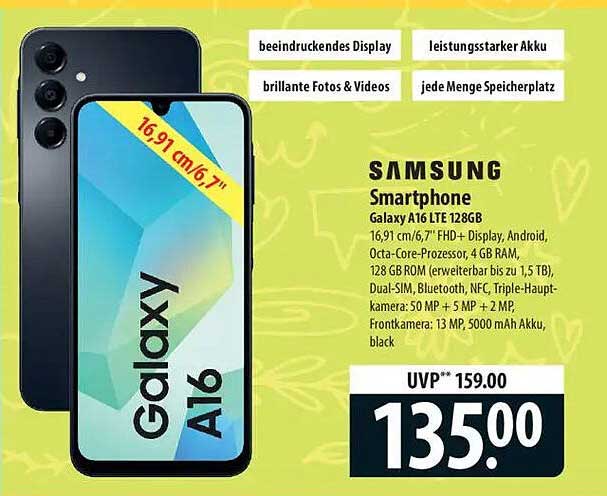 Samsung Galaxy A16 LTE 128GB Smartphone