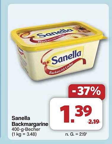 Sanella Backmargarine 400-g-Becher