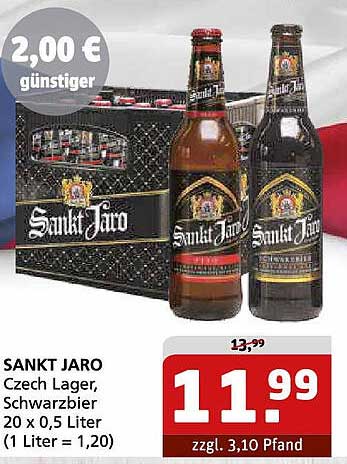 Sankt Jaro Czech Lager, Schwarzbier 20 x 0,5 Liter