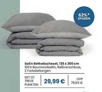 Satin Bettwäsche Set, 135 x 200 cm