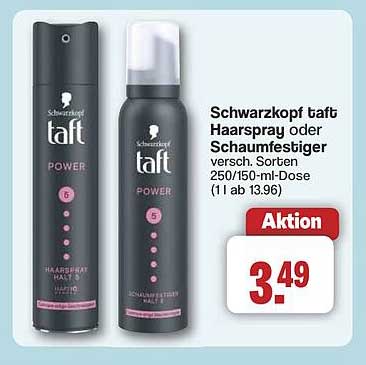 Schwarzkopf taft Haarspray oder Schaumfestiger – verschiedene Sorten