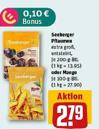 Seeberger Pflaumen oder Mango 200 g/100 g - Aktion für nur 2,79 €